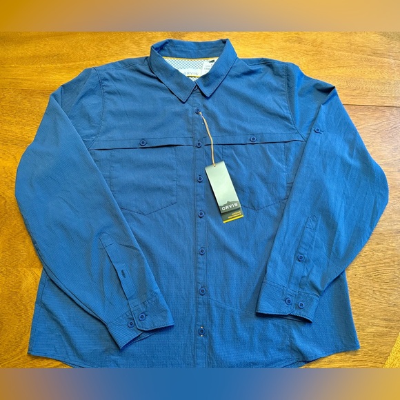 NWT Women’s Orvis Open Air Caster Longsleeve Carbon NAVY work shirt SPF 40 XL - Picture 4 of 13